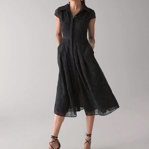 White House Black Market Black Lace Midi Dress